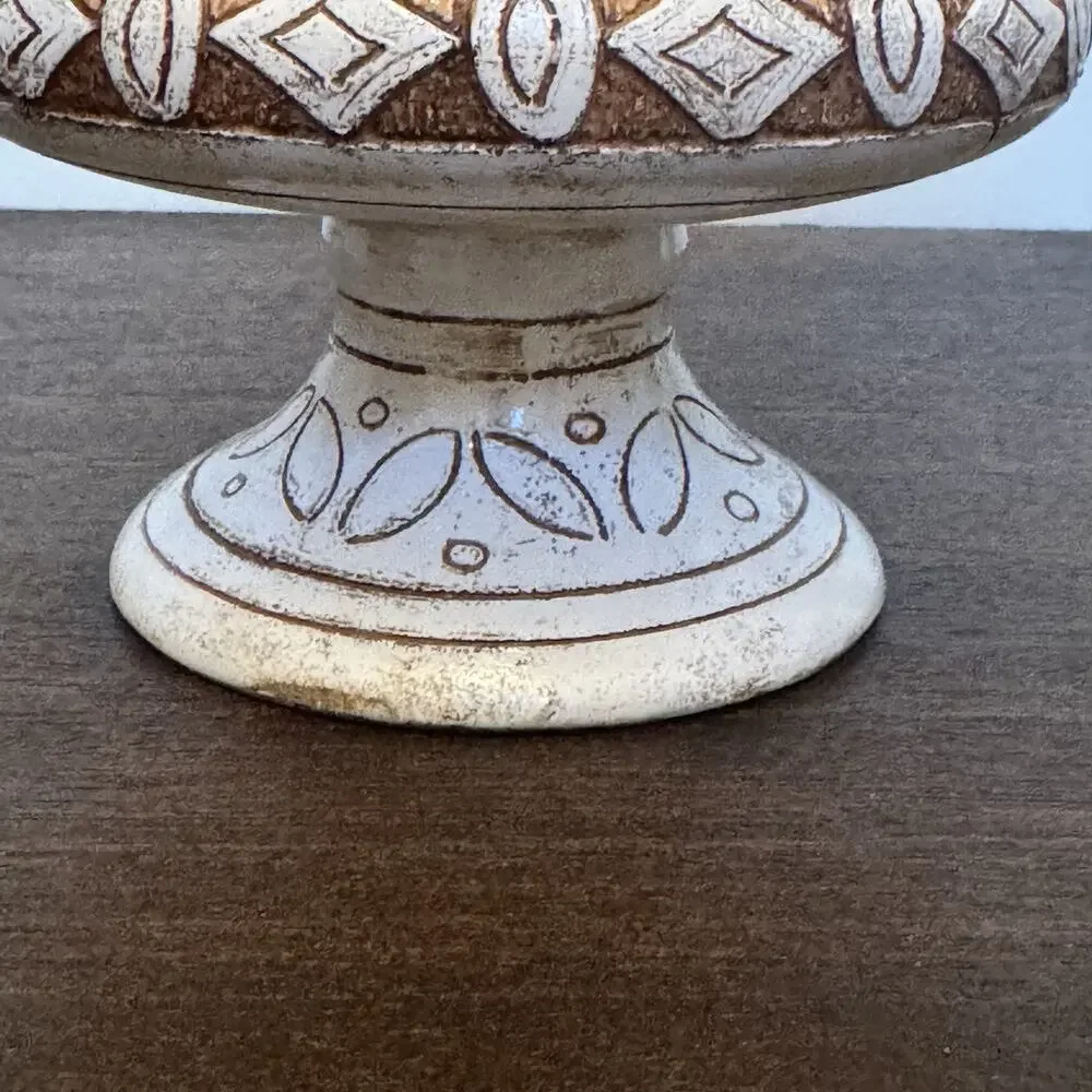 Deruta Italian Pottery Vase La Pinturicchio Sgraffito Handmade Deer Stag Vintage